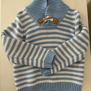 Janie and Jack Boy’s Striped Shawl Collar Sweater - 2T